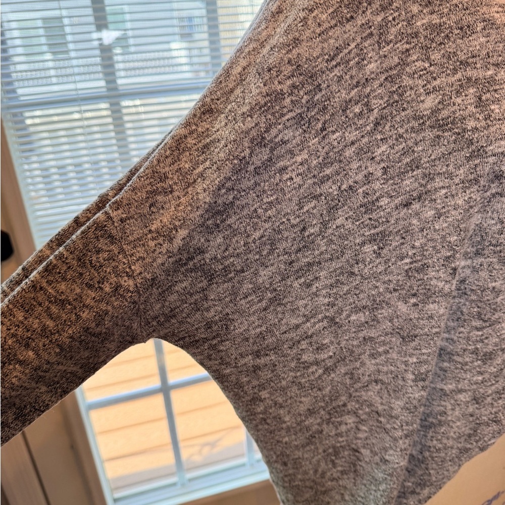 Cowl Neck Tunic Sweater Small Gray Asymmetrical Hem Cozy Knit - Picture 6 of 9